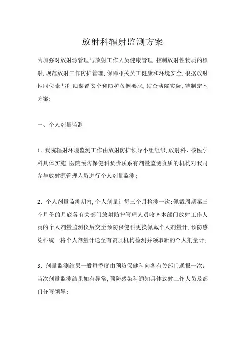 放射科辐射监测方案