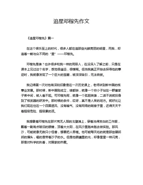 追星邓稼先作文