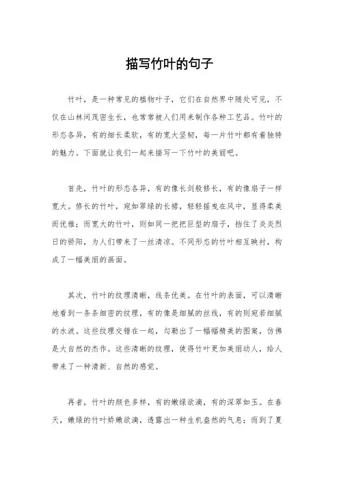 描写竹叶的句子