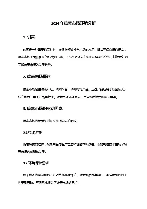 2024年碳素市场环境分析