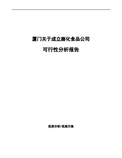 厦门关于成立膨化食品公司可行性分析报告