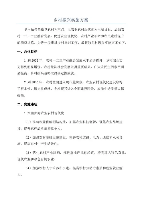 乡村振兴实施方案