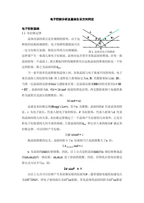电子衍射分析及晶体生长方向判定电子衍射基础