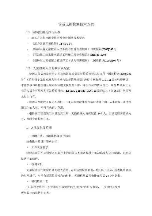 管道无损检测技术方案