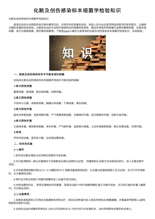 化脓及创伤感染标本细菌学检验知识