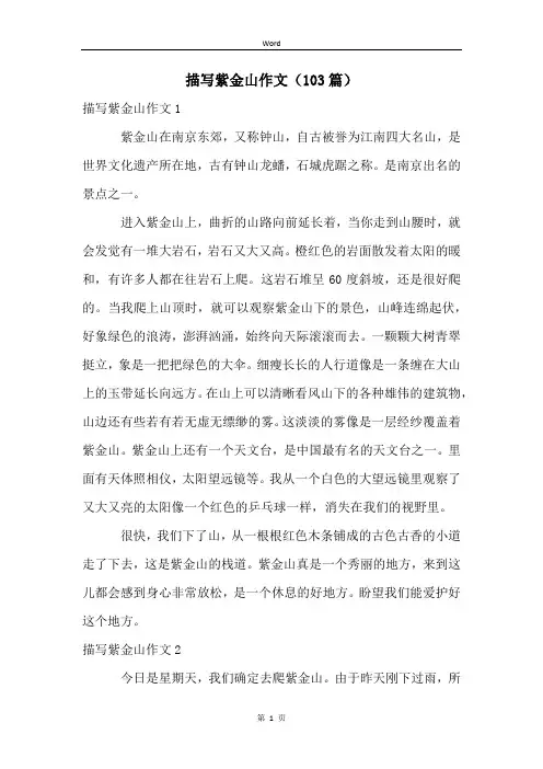 描写紫金山作文(103篇)