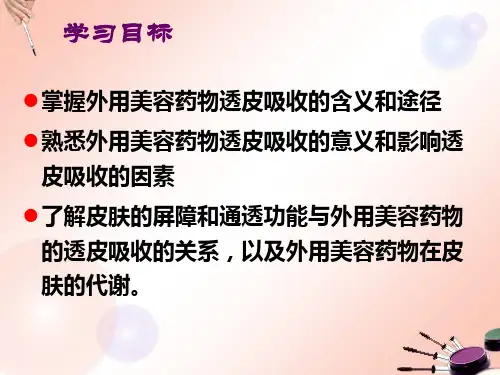 第二章美容药物的透皮吸收ppt课件