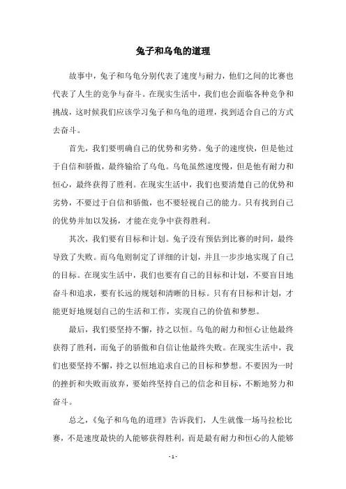 兔子和乌龟的道理