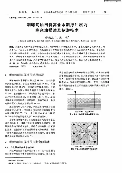 喇嘛甸油田特高含水期厚油层内剩余油描述及挖潜技术