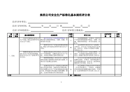 (安全生产)安全生产标准化基本规范评分表