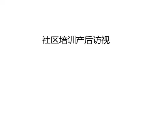 社区培训产后访视教学文稿