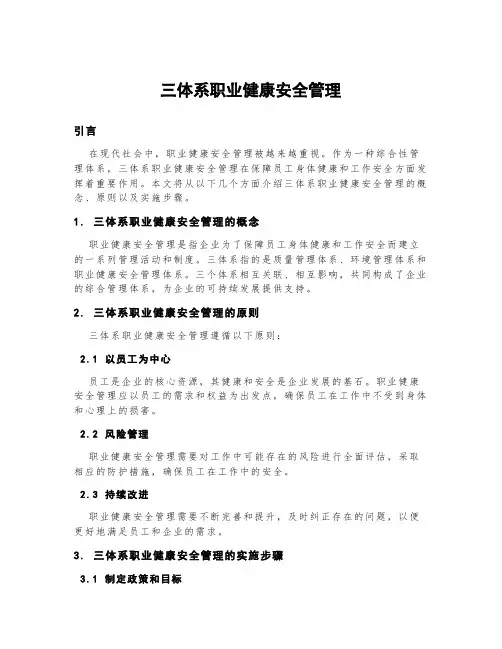 三体系职业健康安全管理