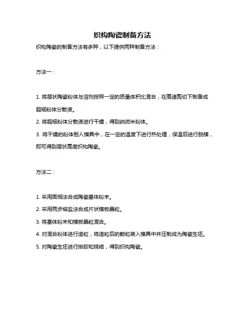织构陶瓷制备方法