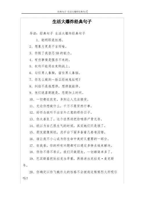 生活大爆炸经典句子