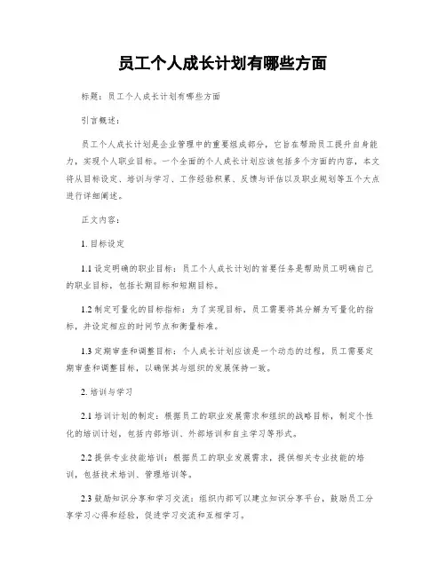 员工个人成长计划有哪些方面 (2)