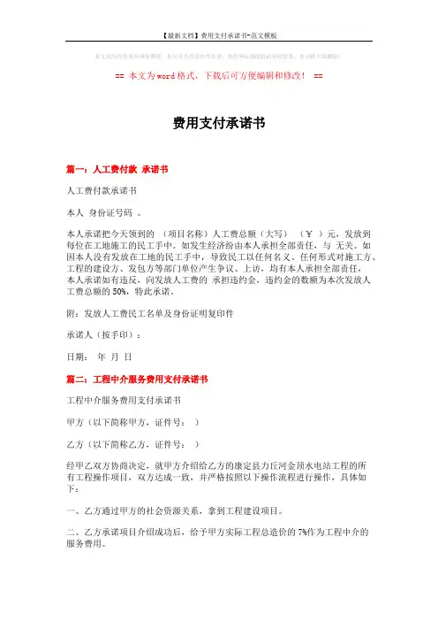费用支付承诺书 (5页)