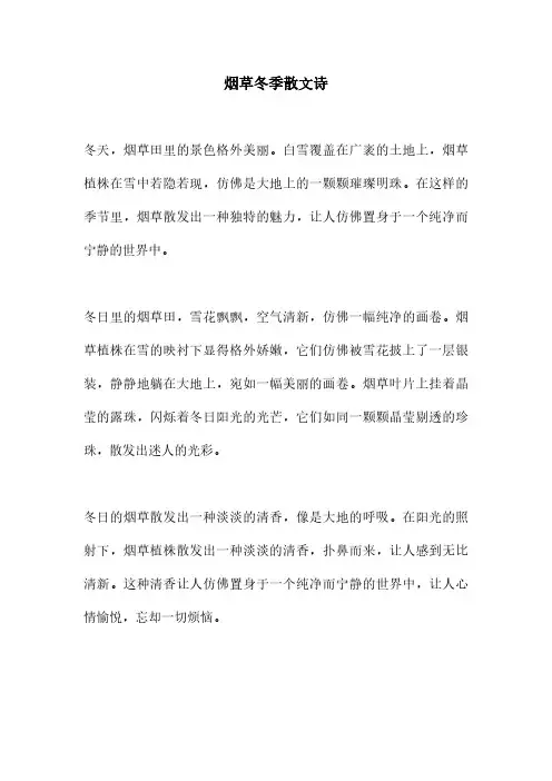 烟草冬季散文诗