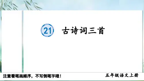 部编版人教版最新小学五年级上册语文《古诗词三首》名师精品课件