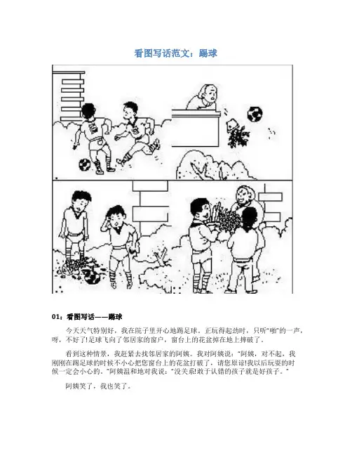 看图写话范文：踢球