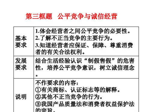 新人教版政治选修5《公平竞争与诚信经营》ppt课件
