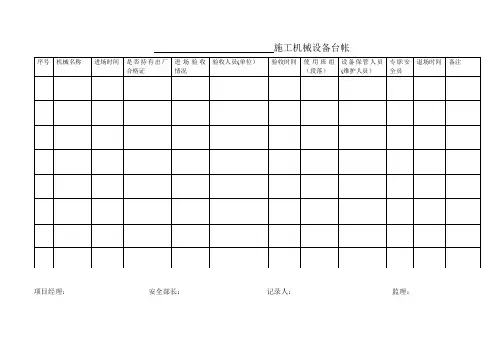 6.3.1施工机具设备台账