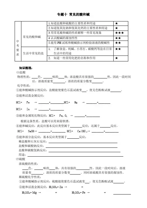 中考总复习专题——酸碱盐-共12页