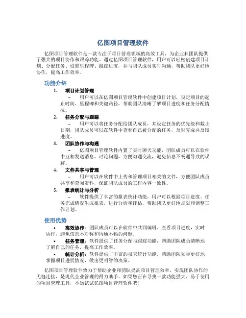 亿图项目管理软件