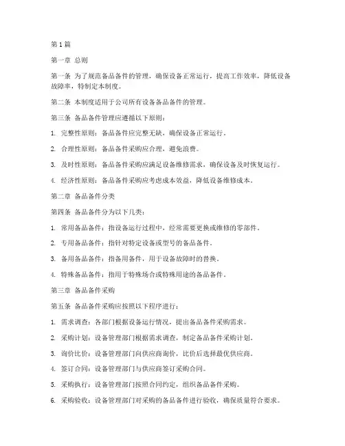 备品_备件管理制度(2篇)