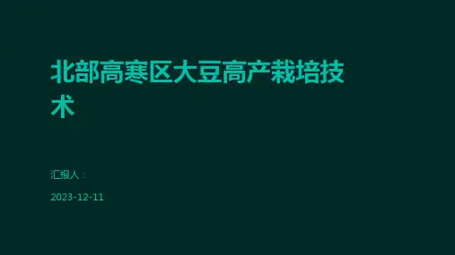 北部高寒区大豆高产栽培技术