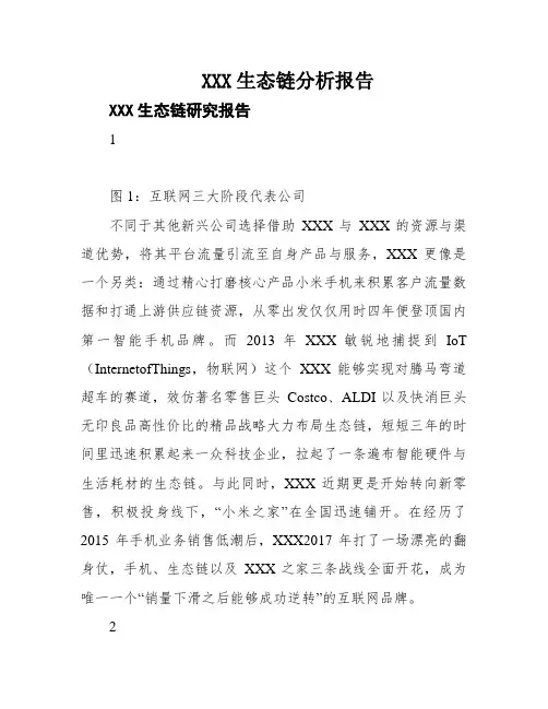 XXX生态链分析报告