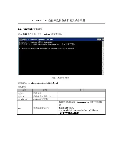 (完整版)Oracle数据库备份和恢复操作手册.doc