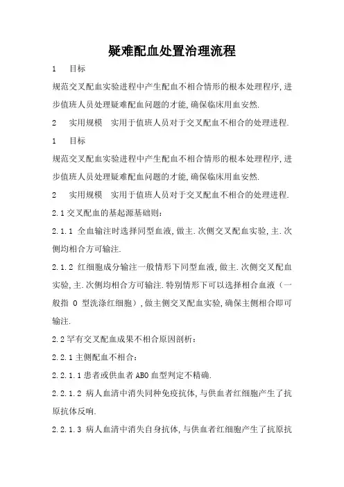 疑难配血处置管理流程