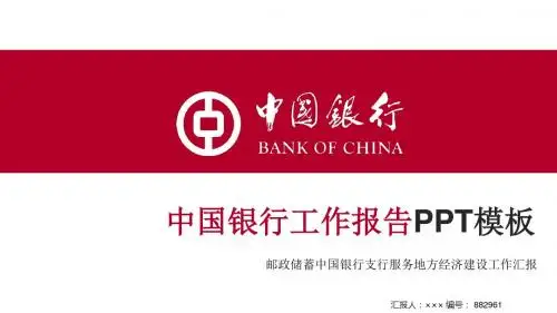 邮政储蓄中国银行支行服务地方经济建设工作汇报ppt模板