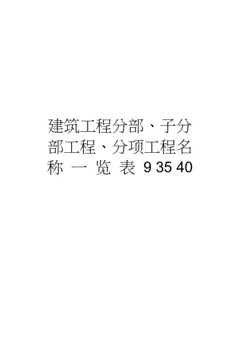 建筑工程分部、子分部工程、分项工程名称一览表93540doc资料