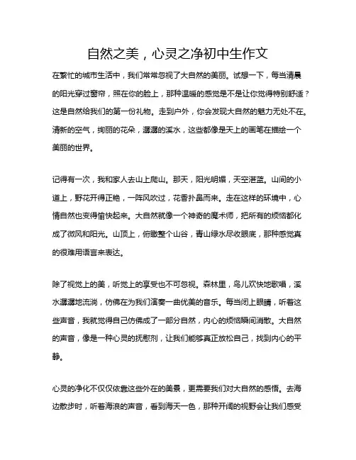 自然之美,心灵之净初中生作文