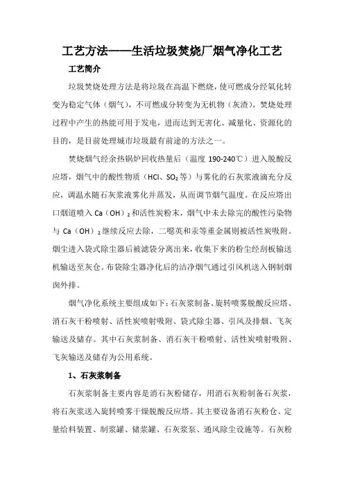 工艺方法——生活垃圾焚烧厂烟气净化工艺