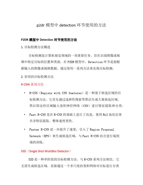 p2dr模型中detection环节使用的方法