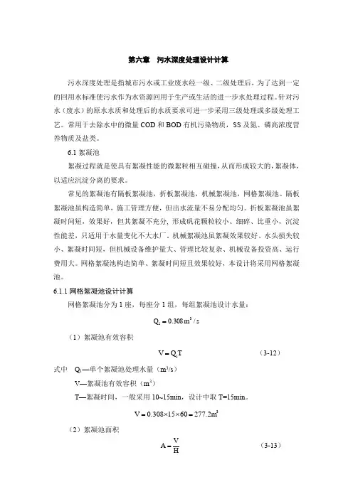 第六章  污水深度处理设计计算