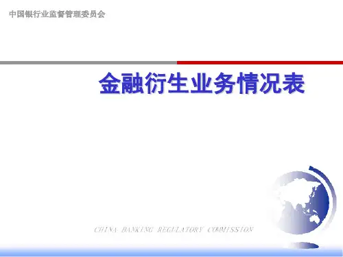 银行业非现场监管报表体系之金融衍生业务情况表
