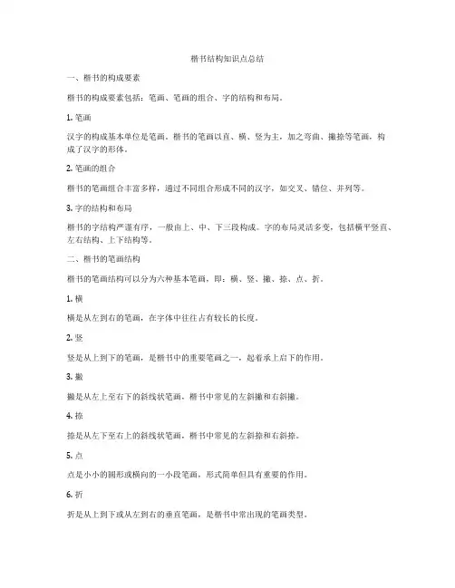 楷书结构知识点总结