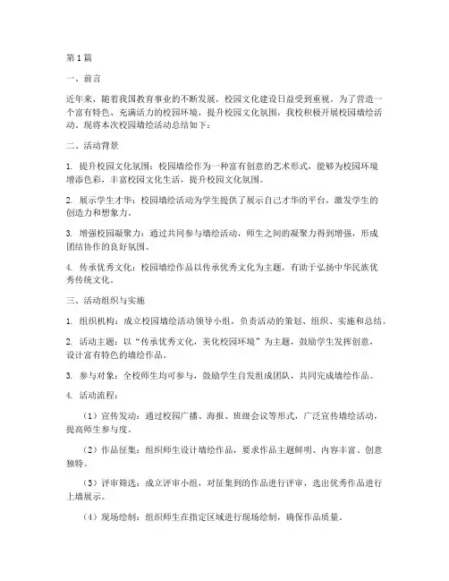 校园墙绘总结报告范文(3篇)