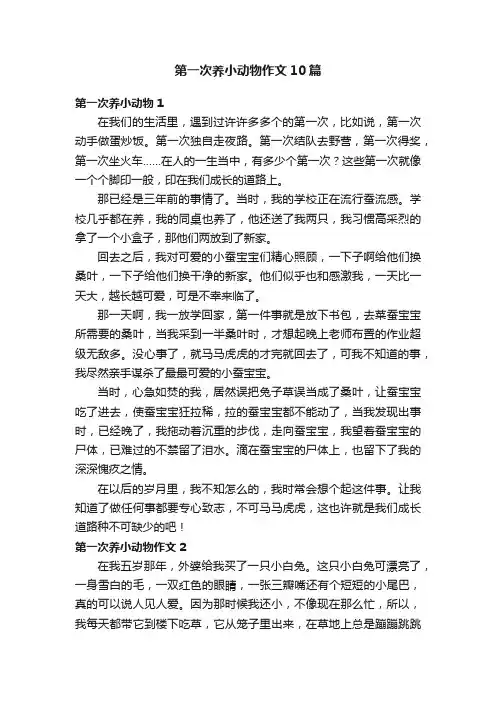 第一次养小动物作文10篇