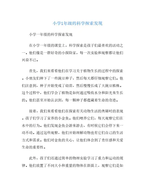 小学1年级的科学探索发现
