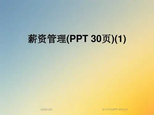 薪资管理(PPT 30页)(1)