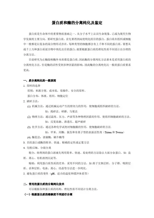 蛋白质和酶的分离与纯化