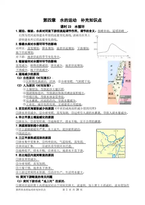 2023届地球上的水补充知识点