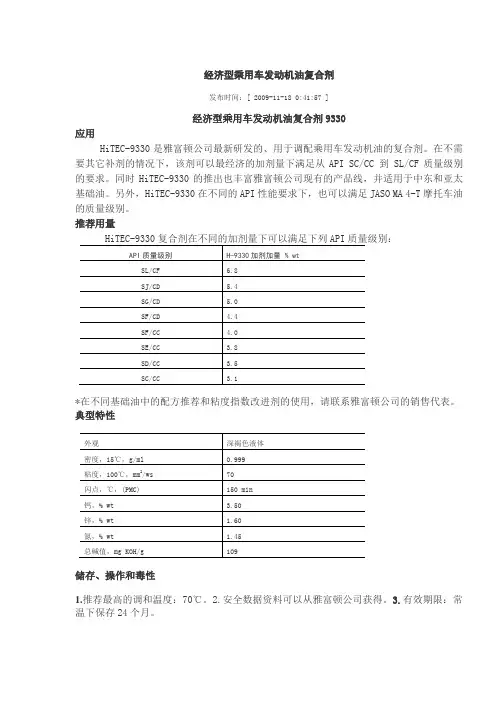 润滑油添加剂