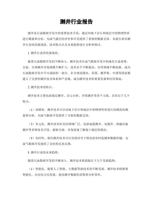 测井行业报告