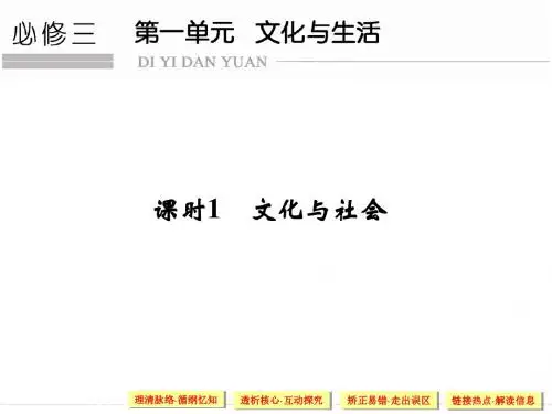 2019版高考政治(江苏专用)一轮复习课件：必修三 第一单元 课时1 文化与社会