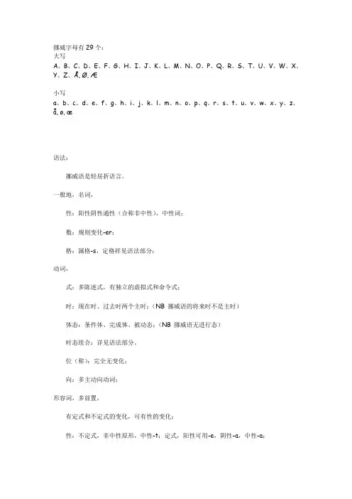 挪威语小资料